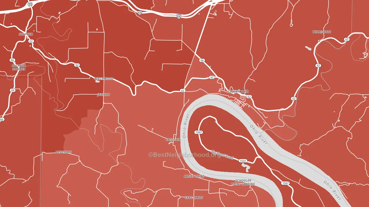 47137, IN block-group political-lean map