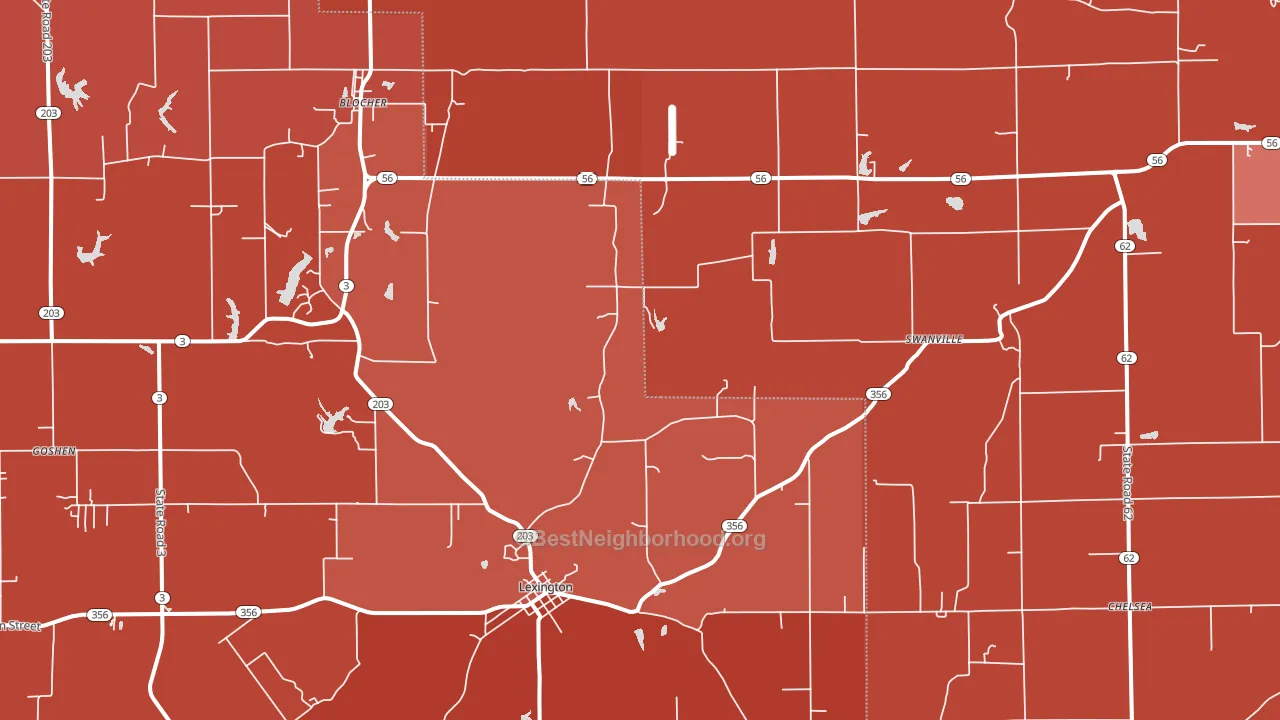 47138, IN block-group political-lean map