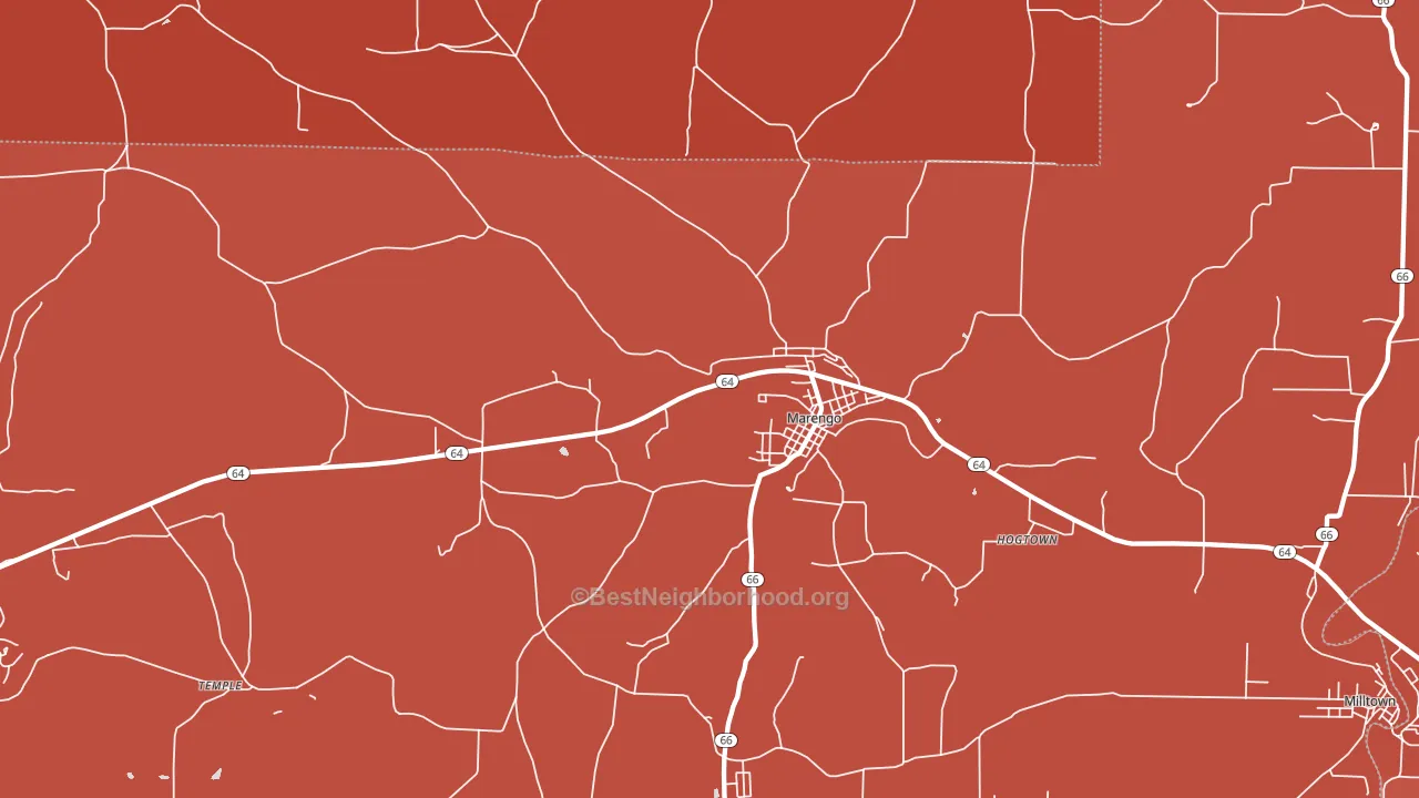 47140, IN block-group political-lean map