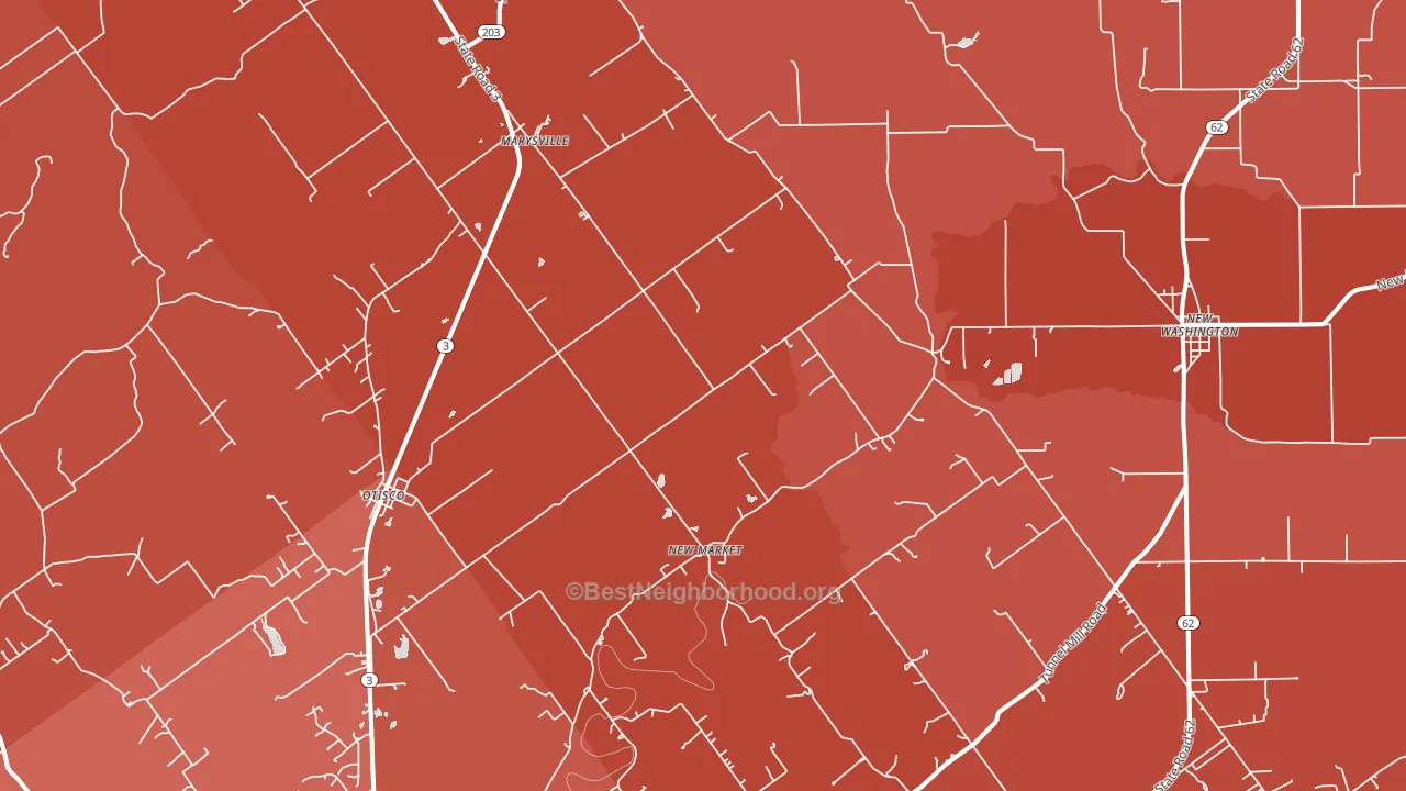 47141, IN block-group political-lean map