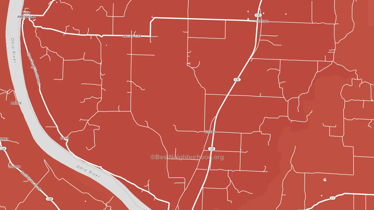 47142, IN block-group political-lean map