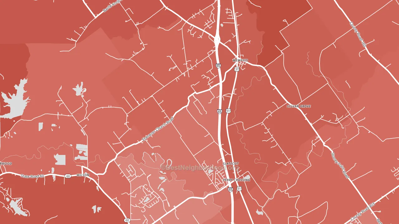 47143, IN block-group political-lean map