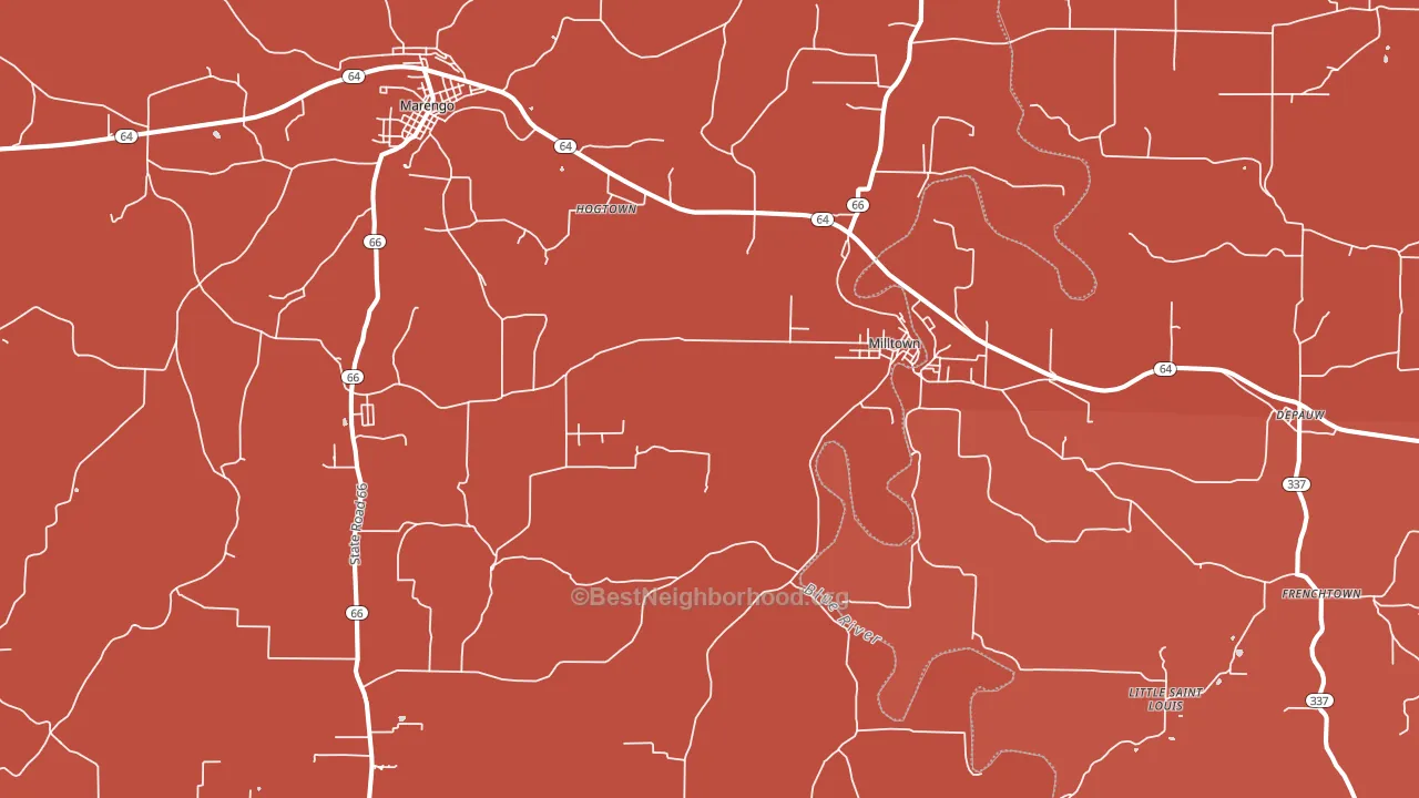 47145, IN block-group political-lean map
