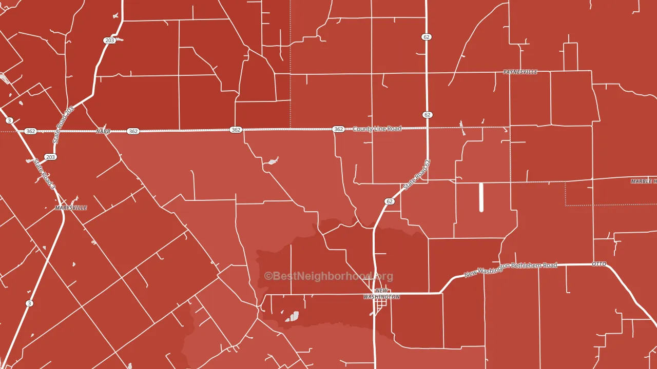47147, IN block-group political-lean map