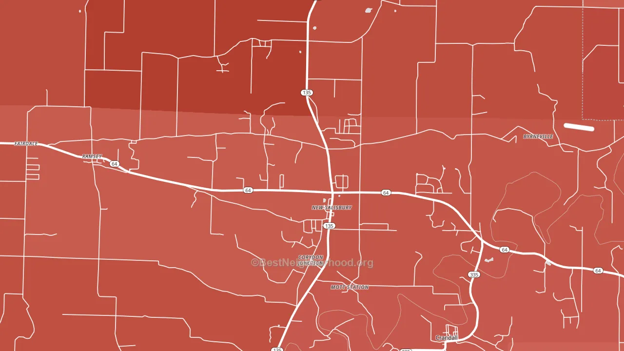 47161, IN block-group political-lean map