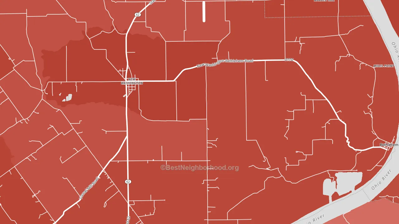 47162, IN block-group political-lean map