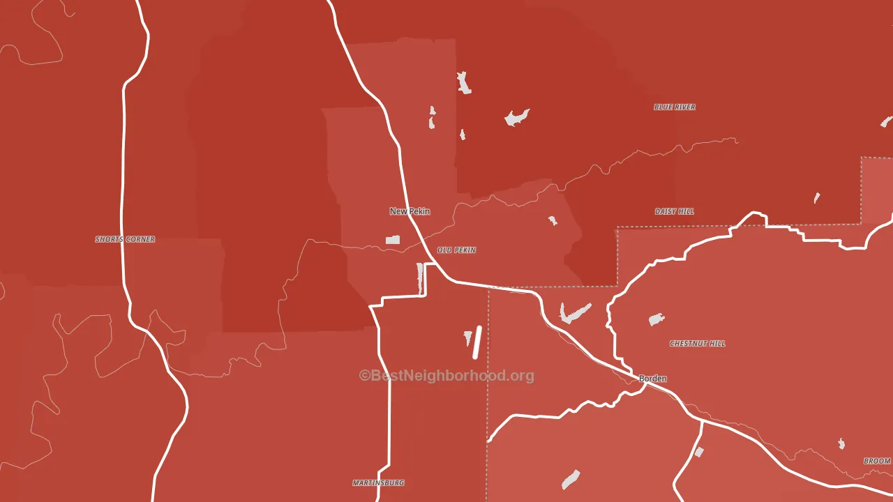 47165, IN block-group political-lean map