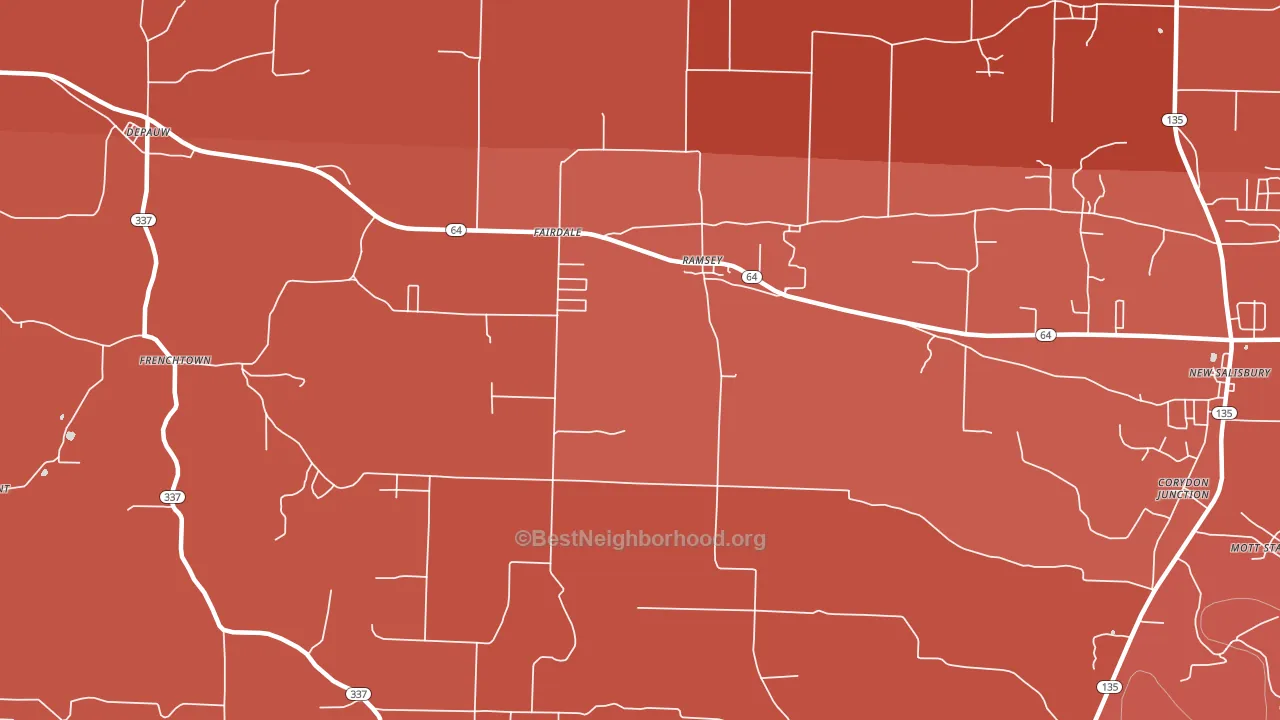 47166, IN block-group political-lean map