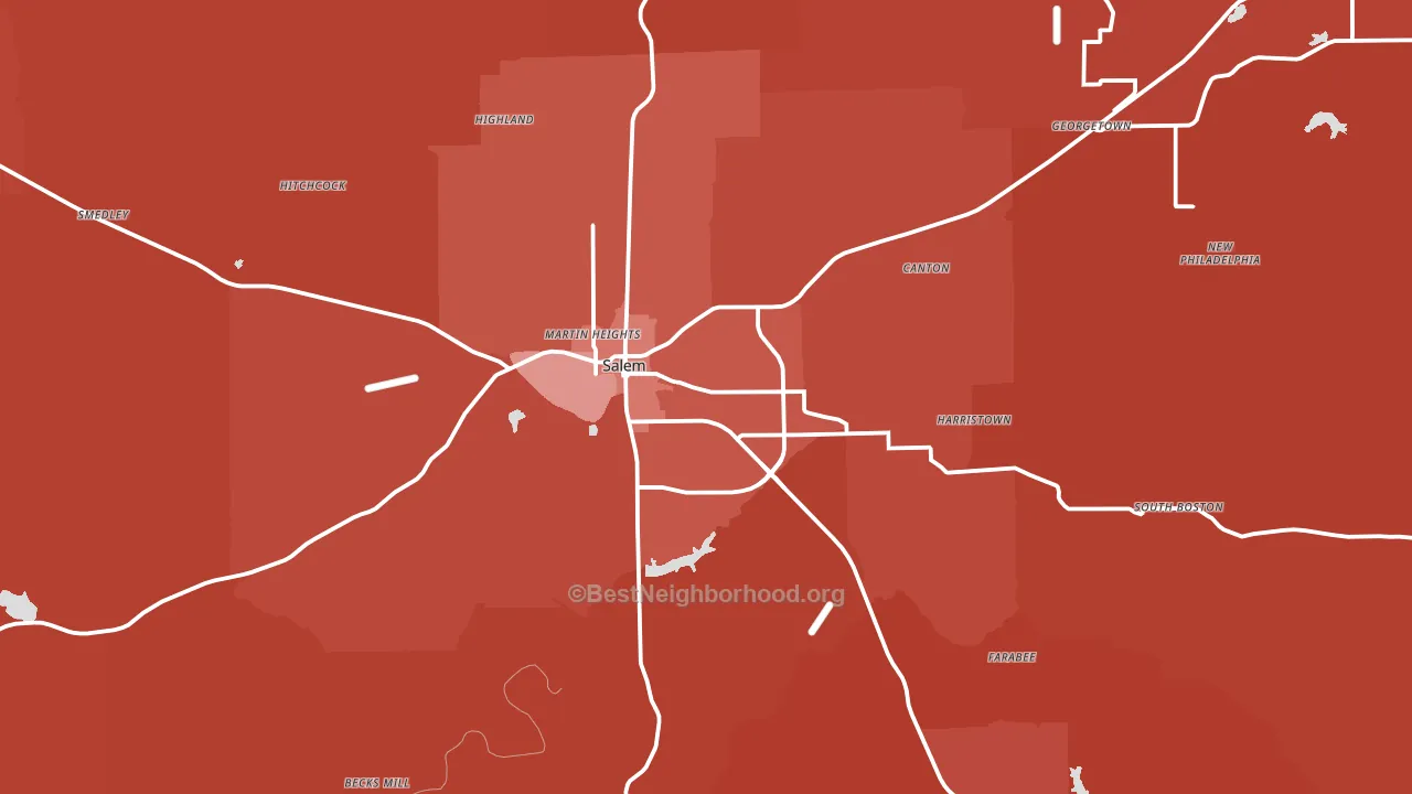 47167, IN block-group political-lean map