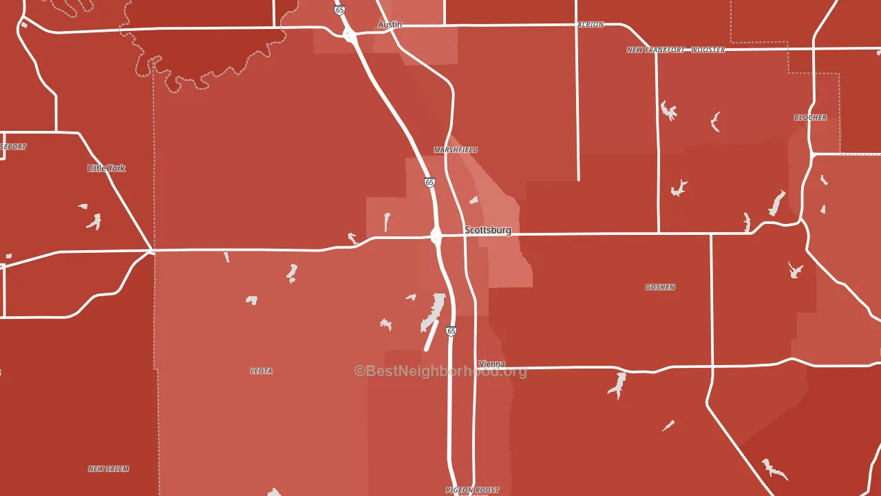 47170, IN block-group political-lean map