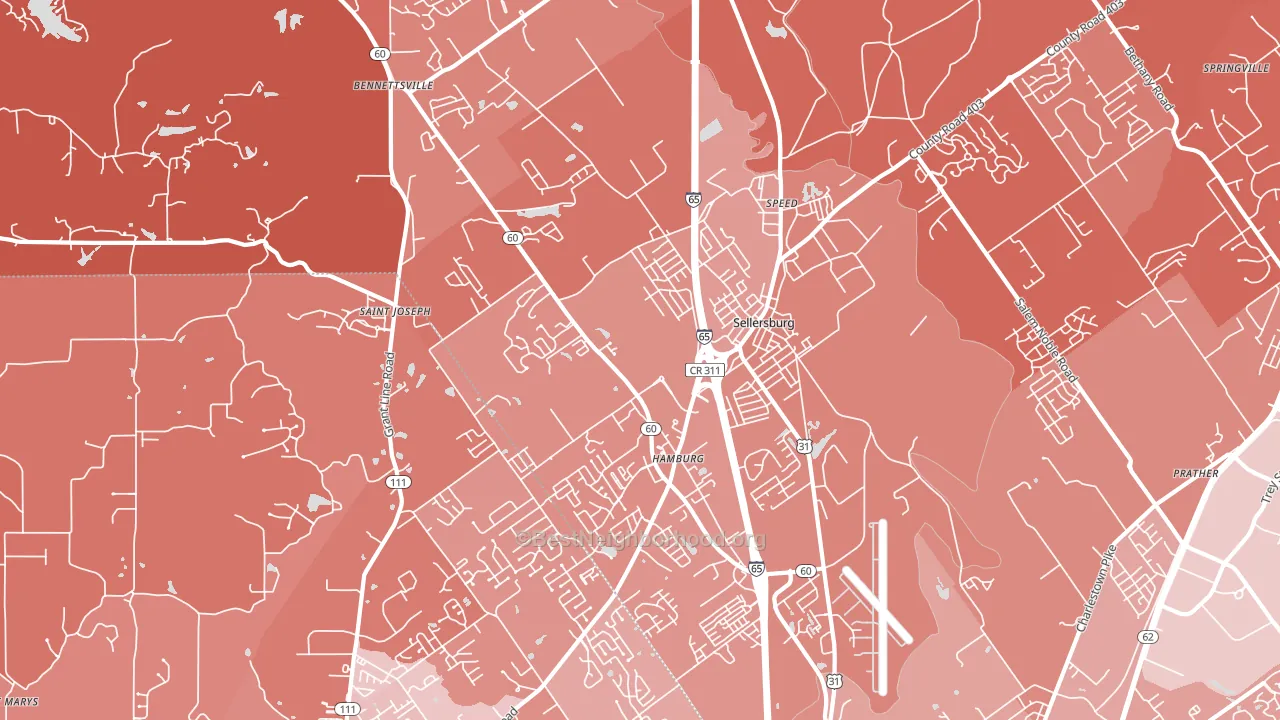 47172, IN block-group political-lean map