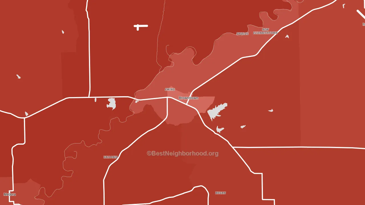 47220, IN block-group political-lean map