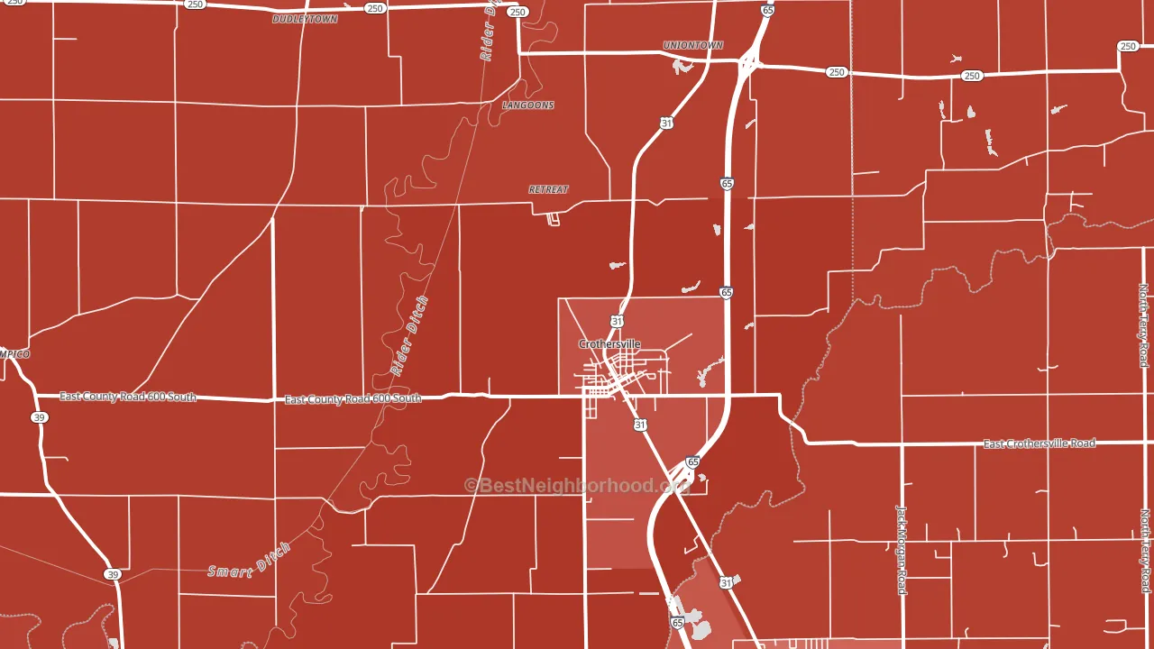 47229, IN block-group political-lean map