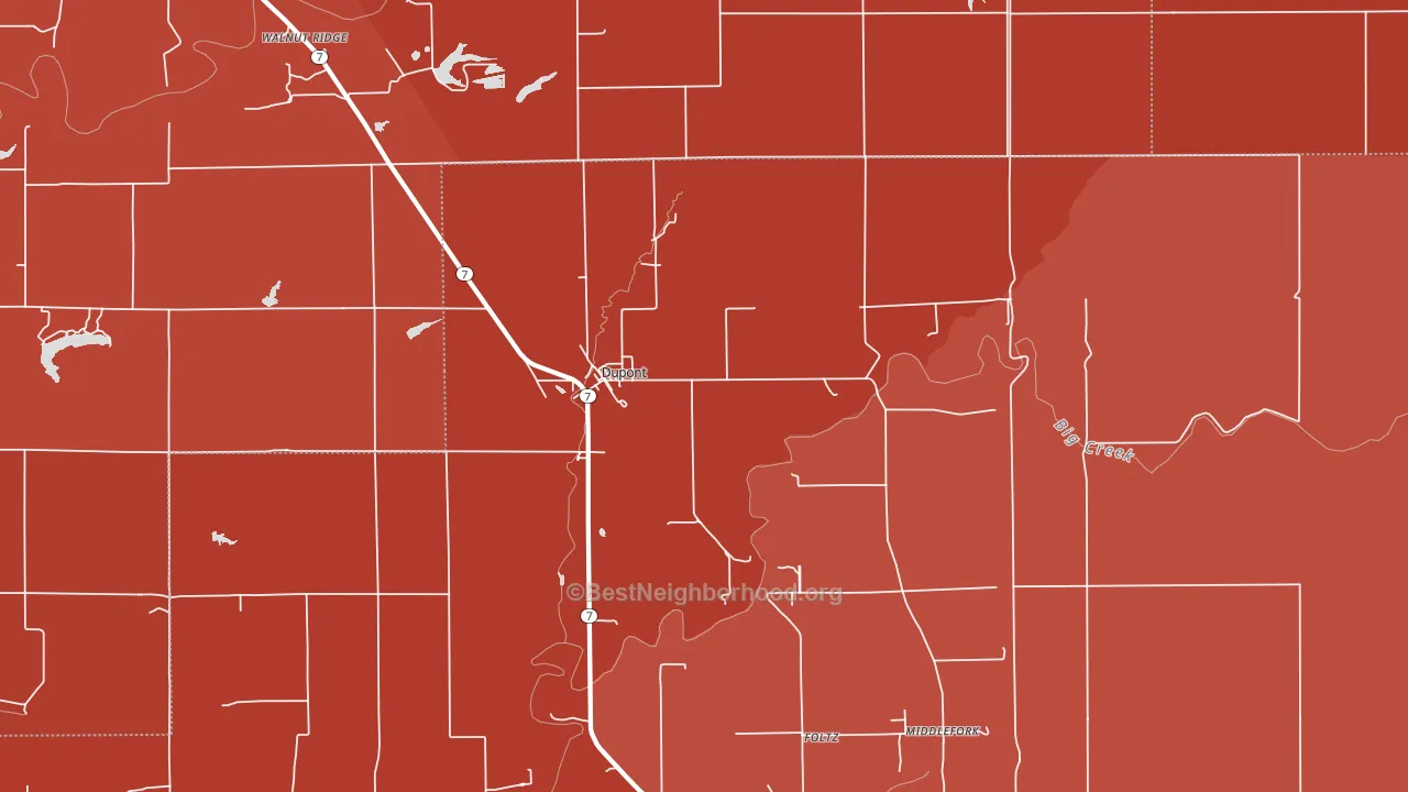 47231, IN block-group political-lean map