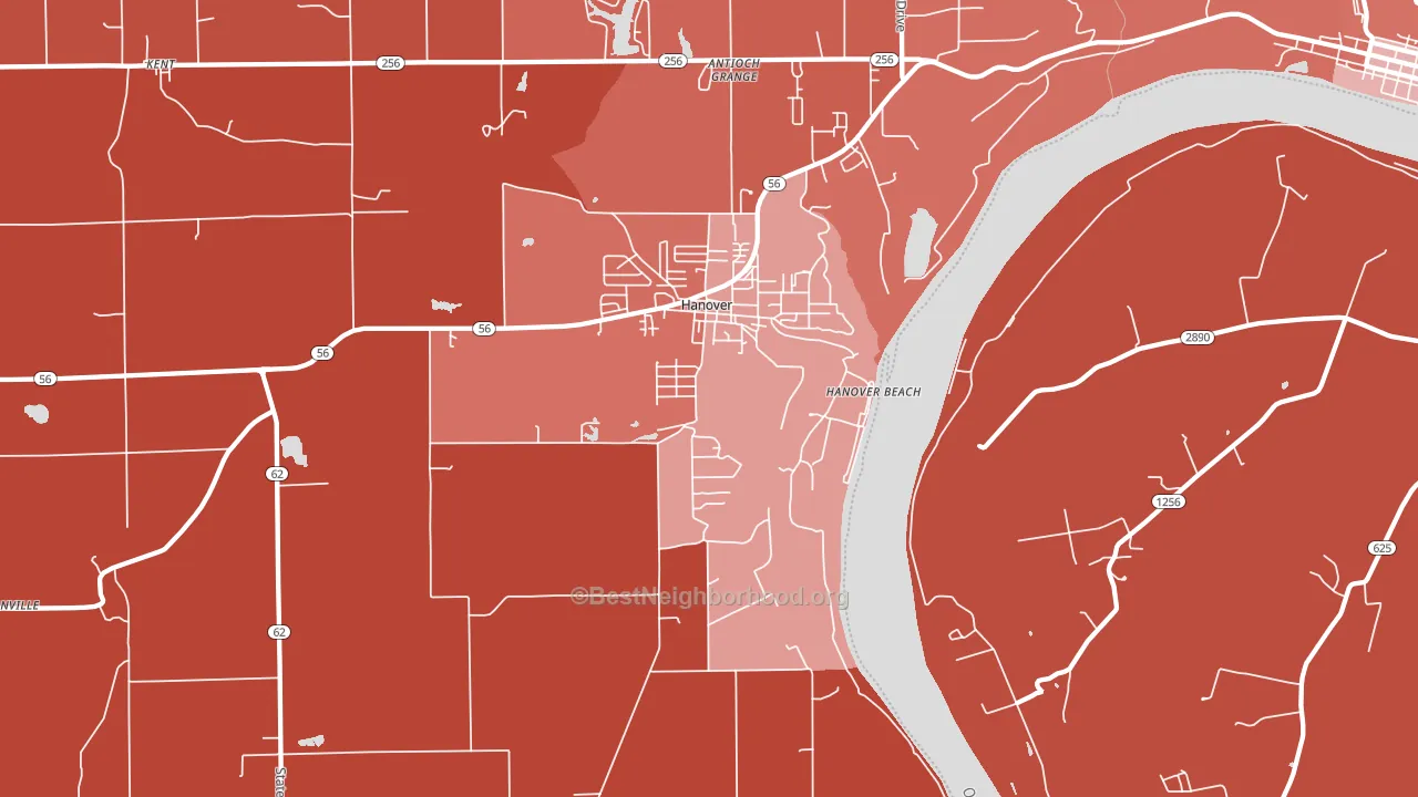 47243, IN block-group political-lean map