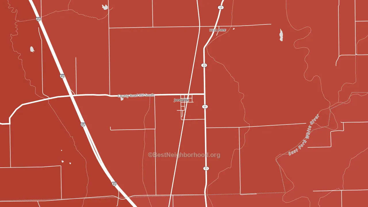 47247, IN block-group political-lean map