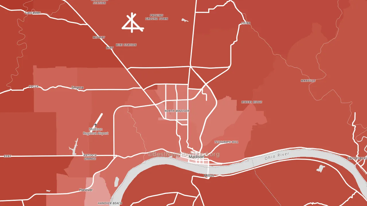 47250, IN block-group political-lean map