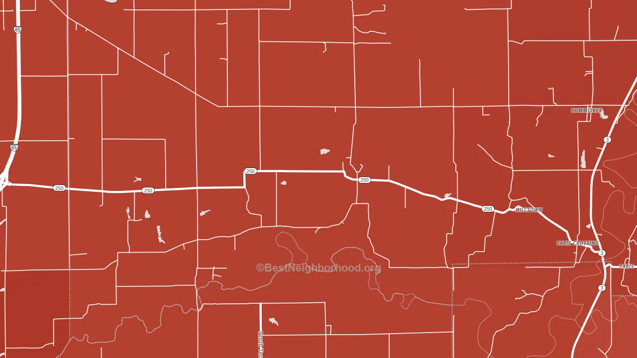 47270, IN block-group political-lean map