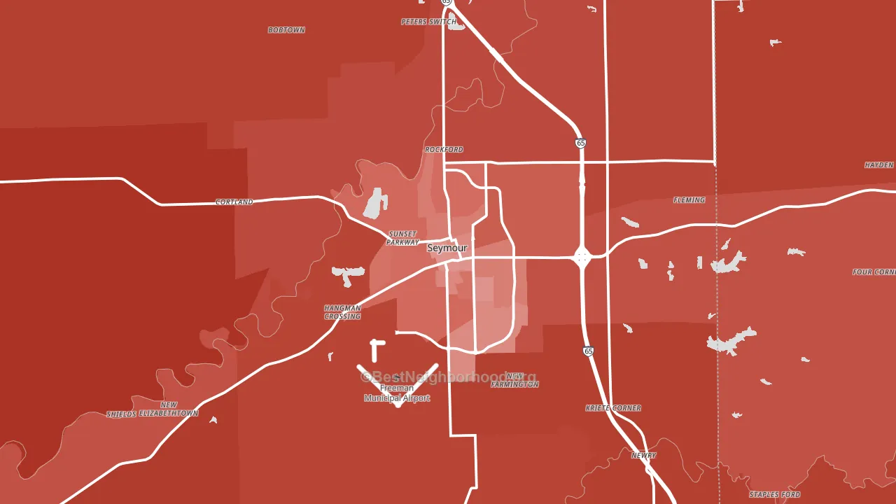 47274, IN block-group political-lean map