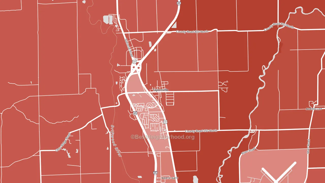 47280, IN block-group political-lean map