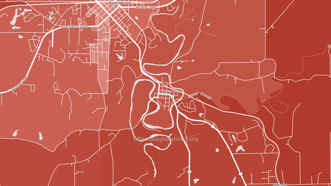 47282, IN block-group political-lean map