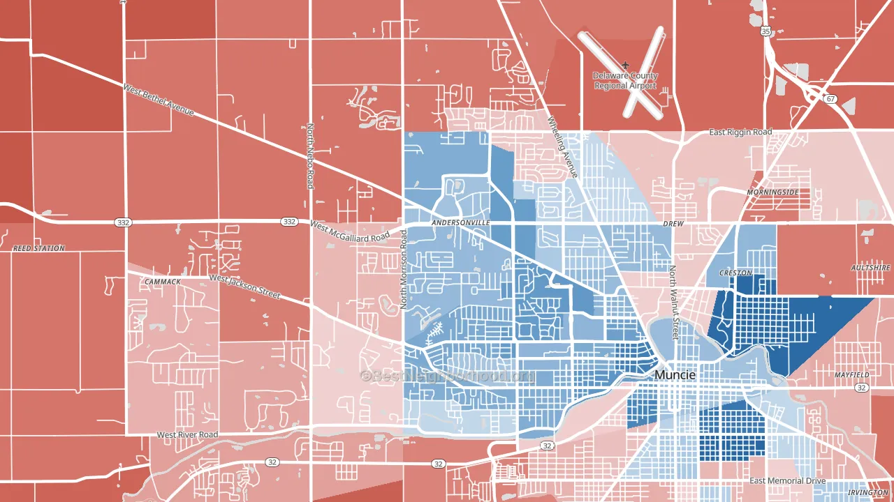 47304, IN block-group political-lean map
