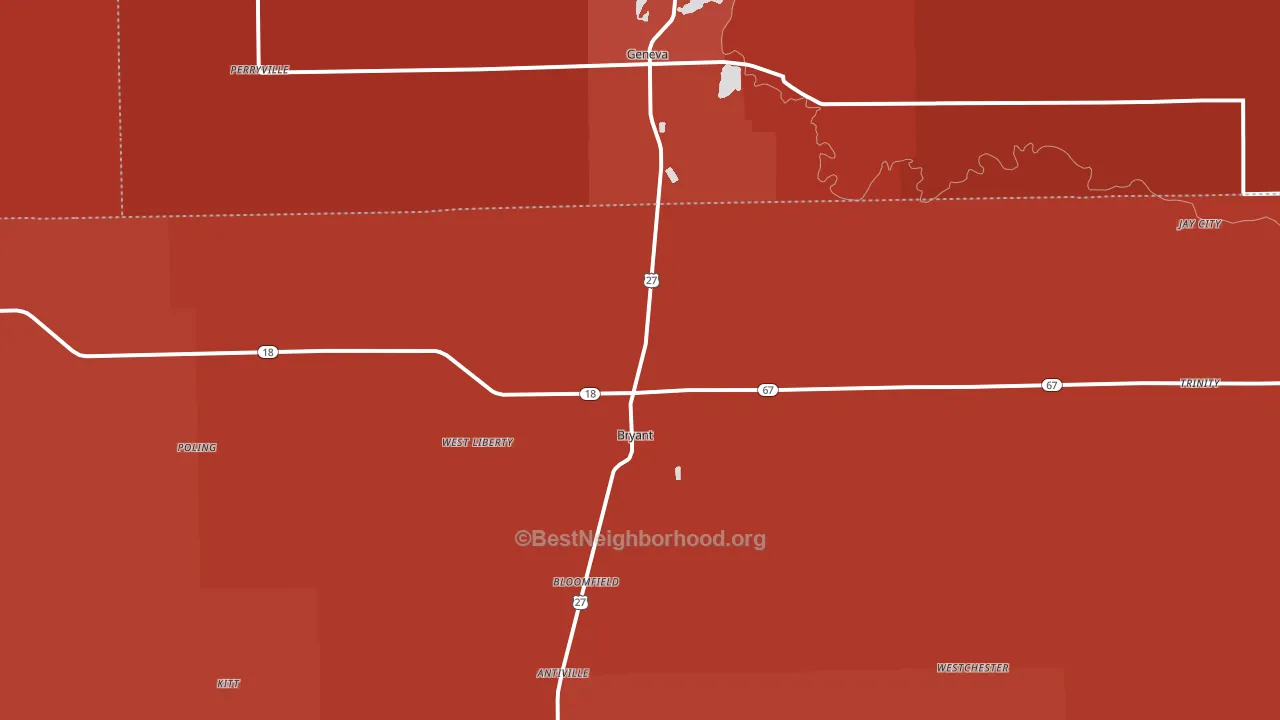 47326, IN block-group political-lean map
