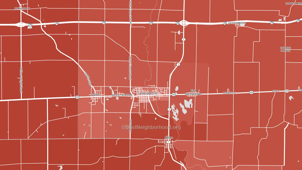 47327, IN block-group political-lean map