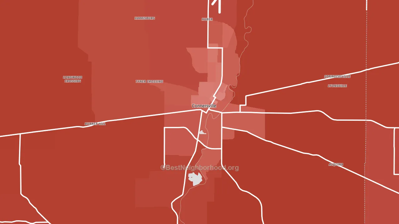 47331, IN block-group political-lean map