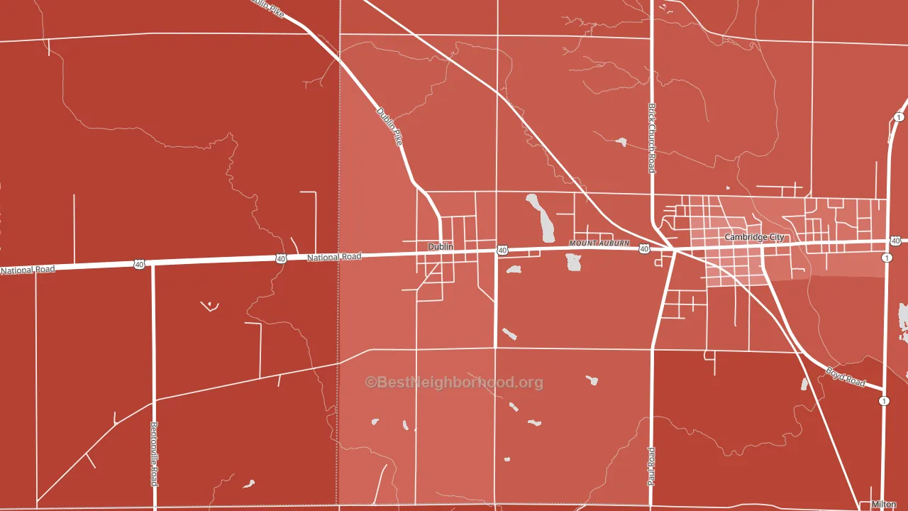 47335, IN block-group political-lean map