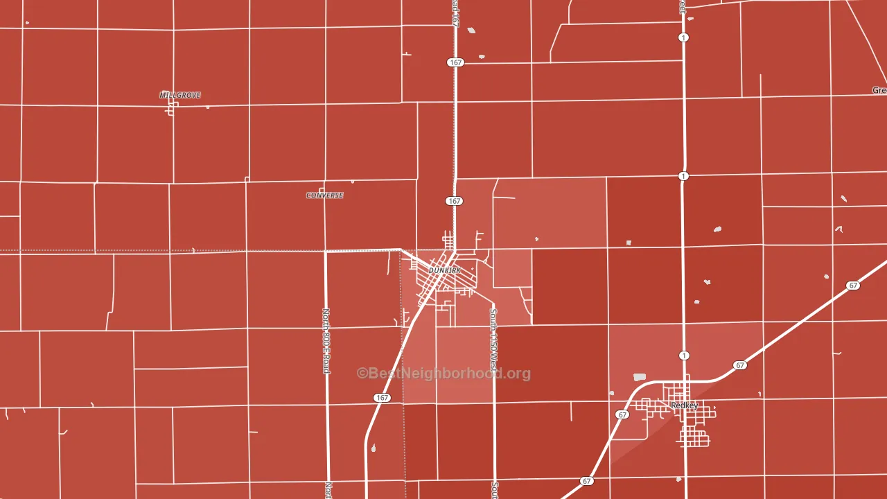47336, IN block-group political-lean map