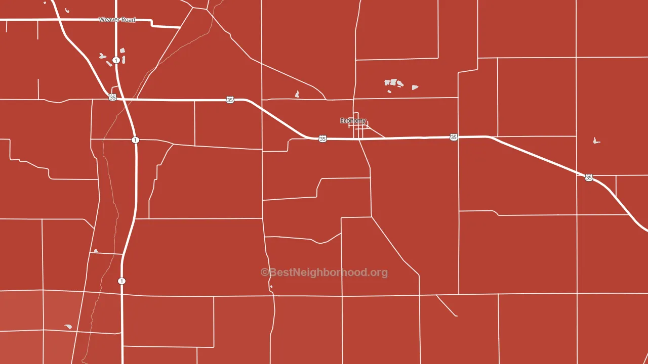 47339, IN block-group political-lean map