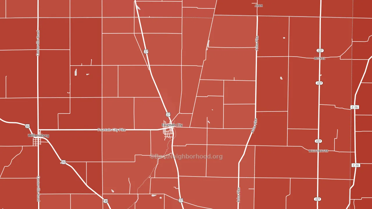 47341, IN block-group political-lean map