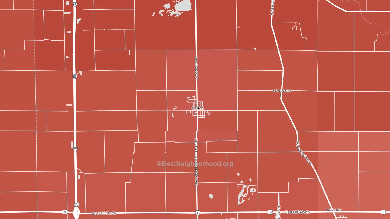 47342, IN block-group political-lean map