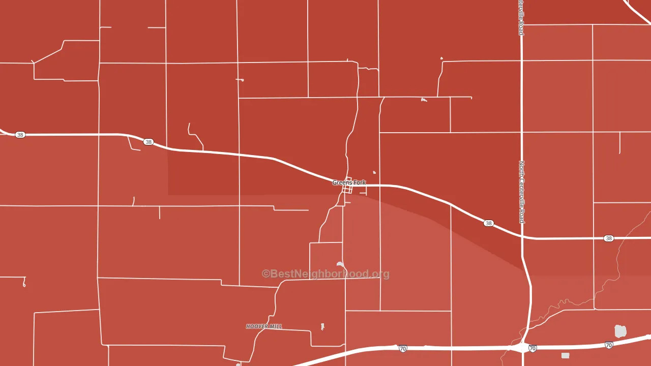 47345, IN block-group political-lean map