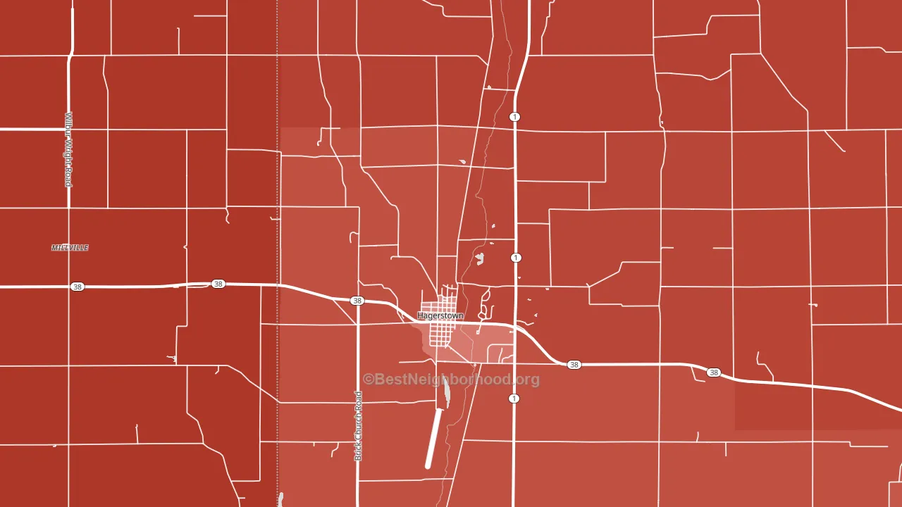 47346, IN block-group political-lean map