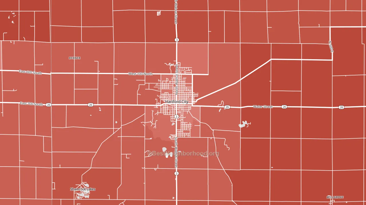 47348, IN block-group political-lean map