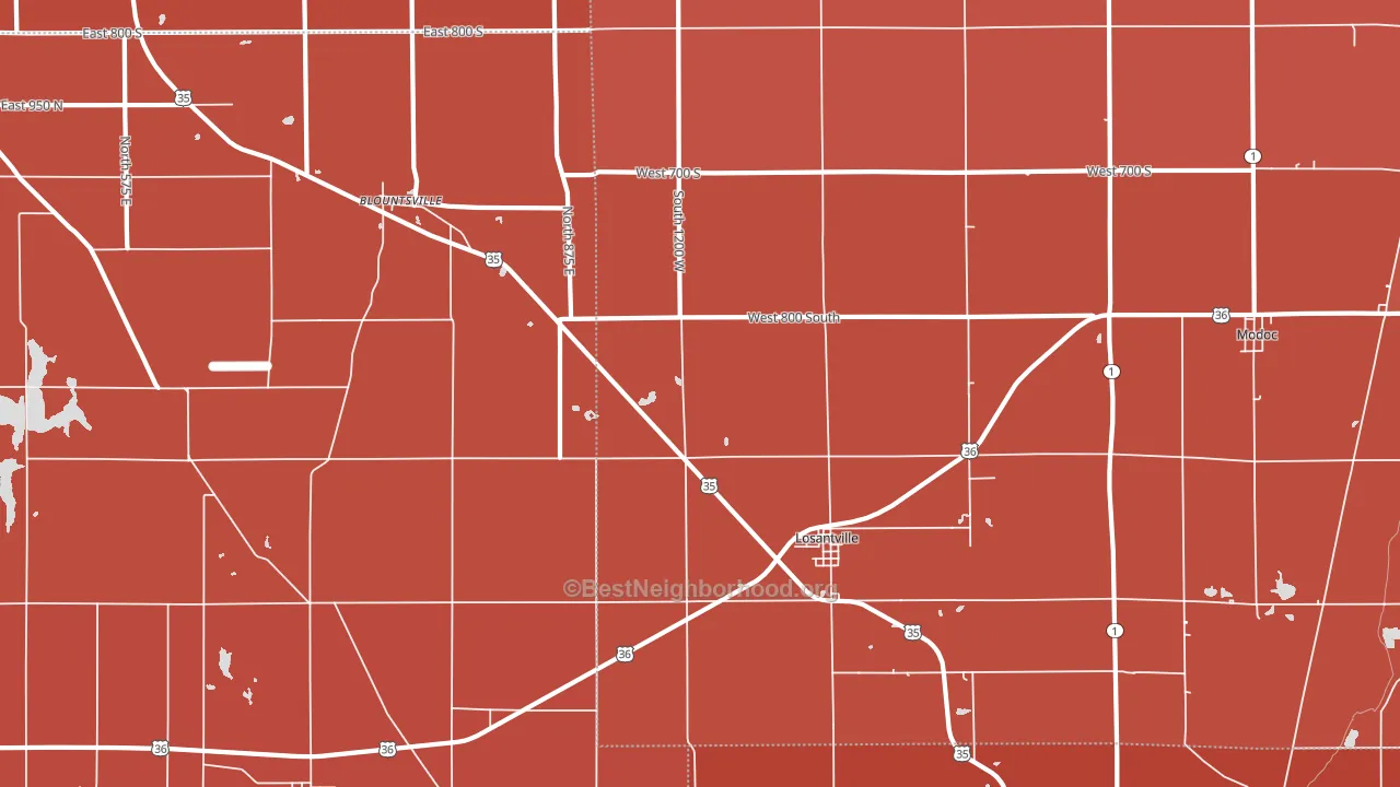 47354, IN block-group political-lean map