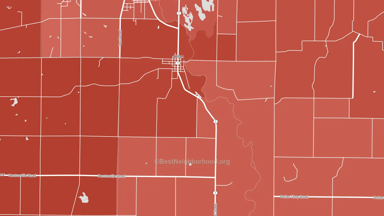 47357, IN block-group political-lean map