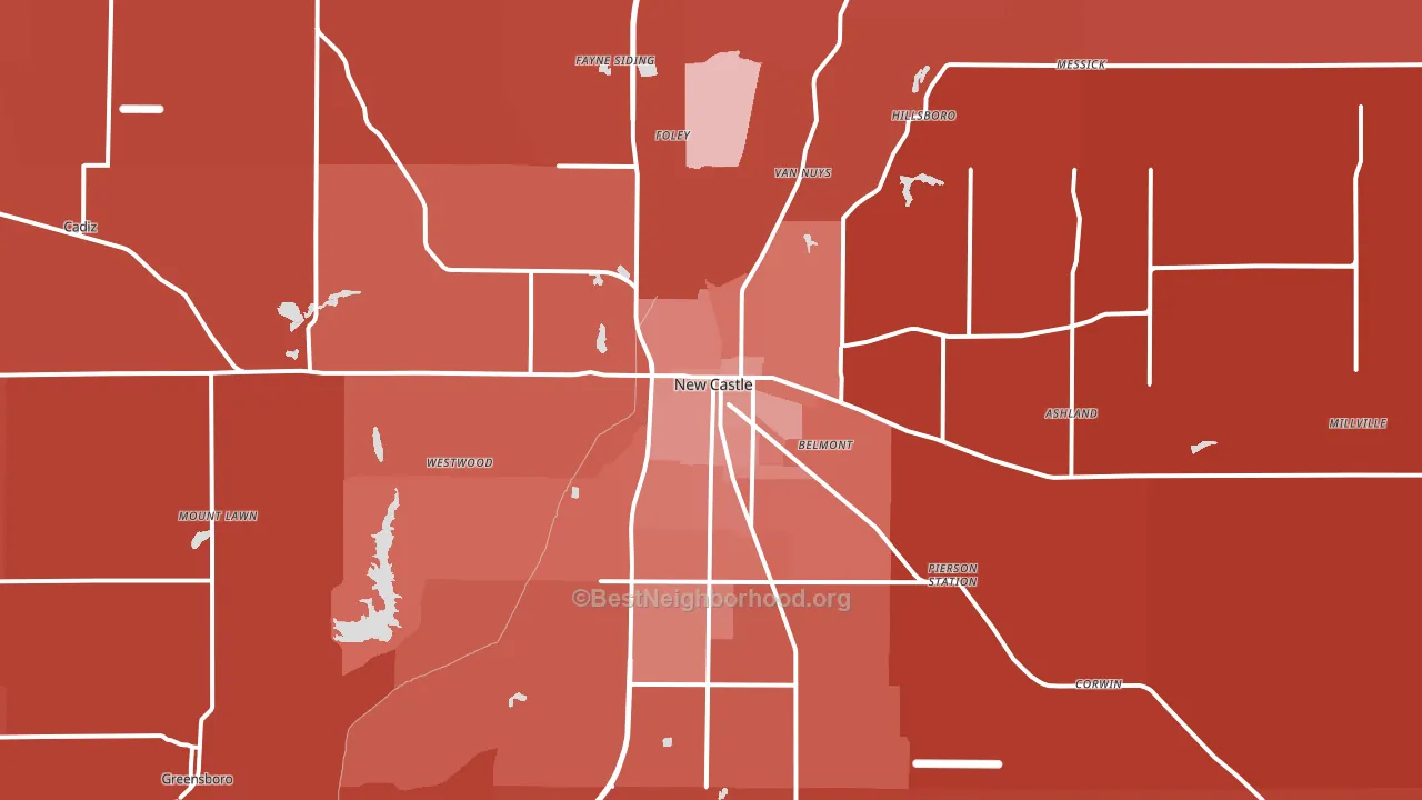 47362, IN block-group political-lean map