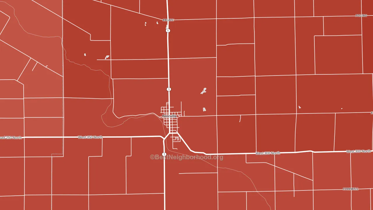 47369, IN block-group political-lean map