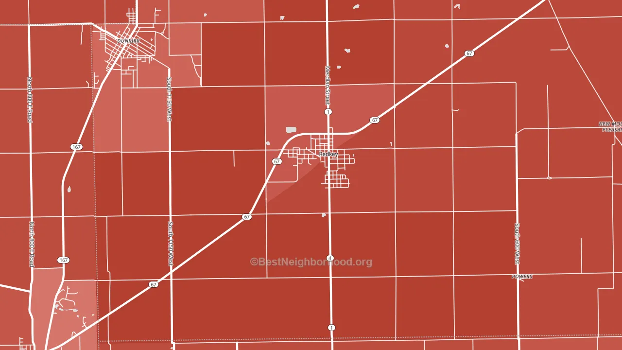 47373, IN block-group political-lean map