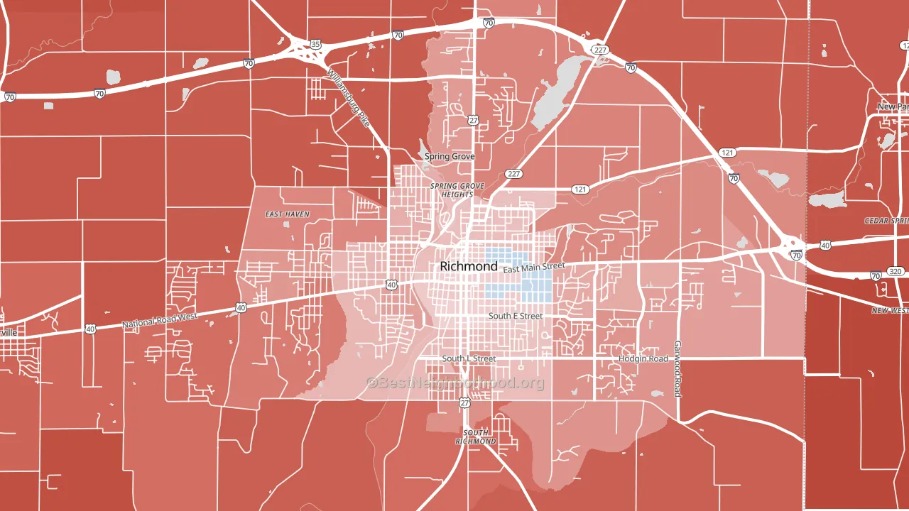 47374, IN block-group political-lean map