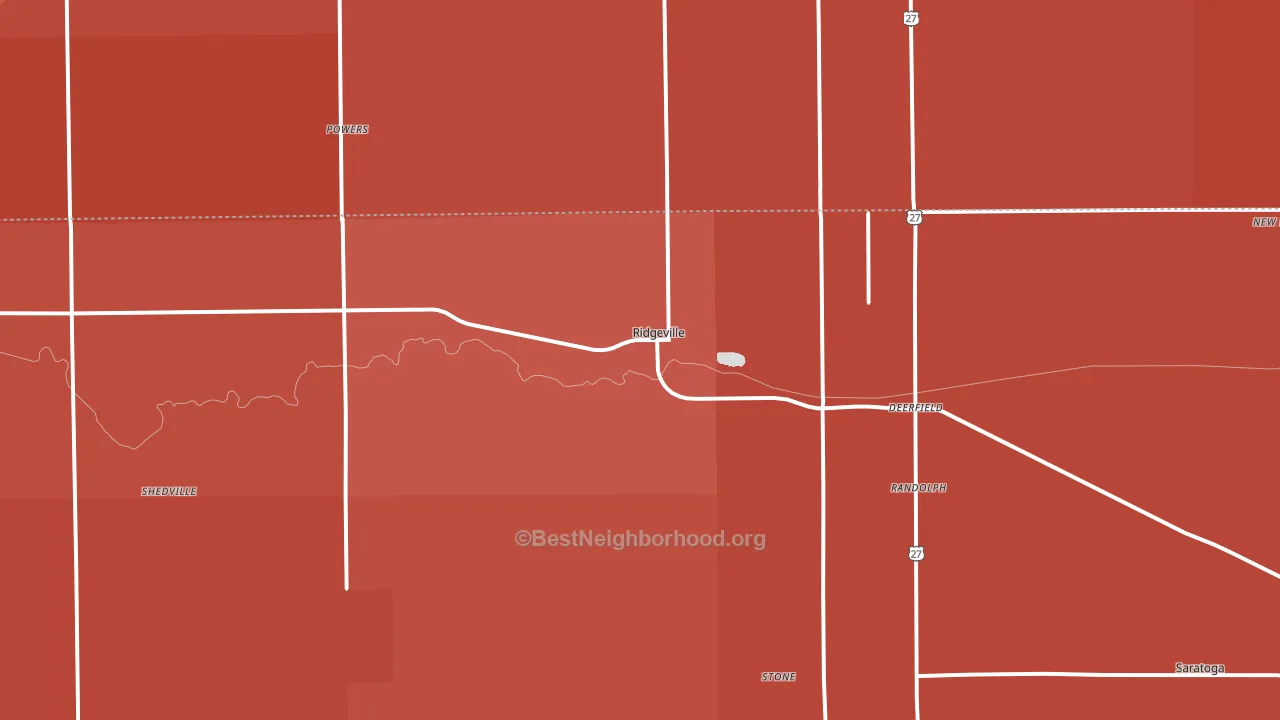 47380, IN block-group political-lean map