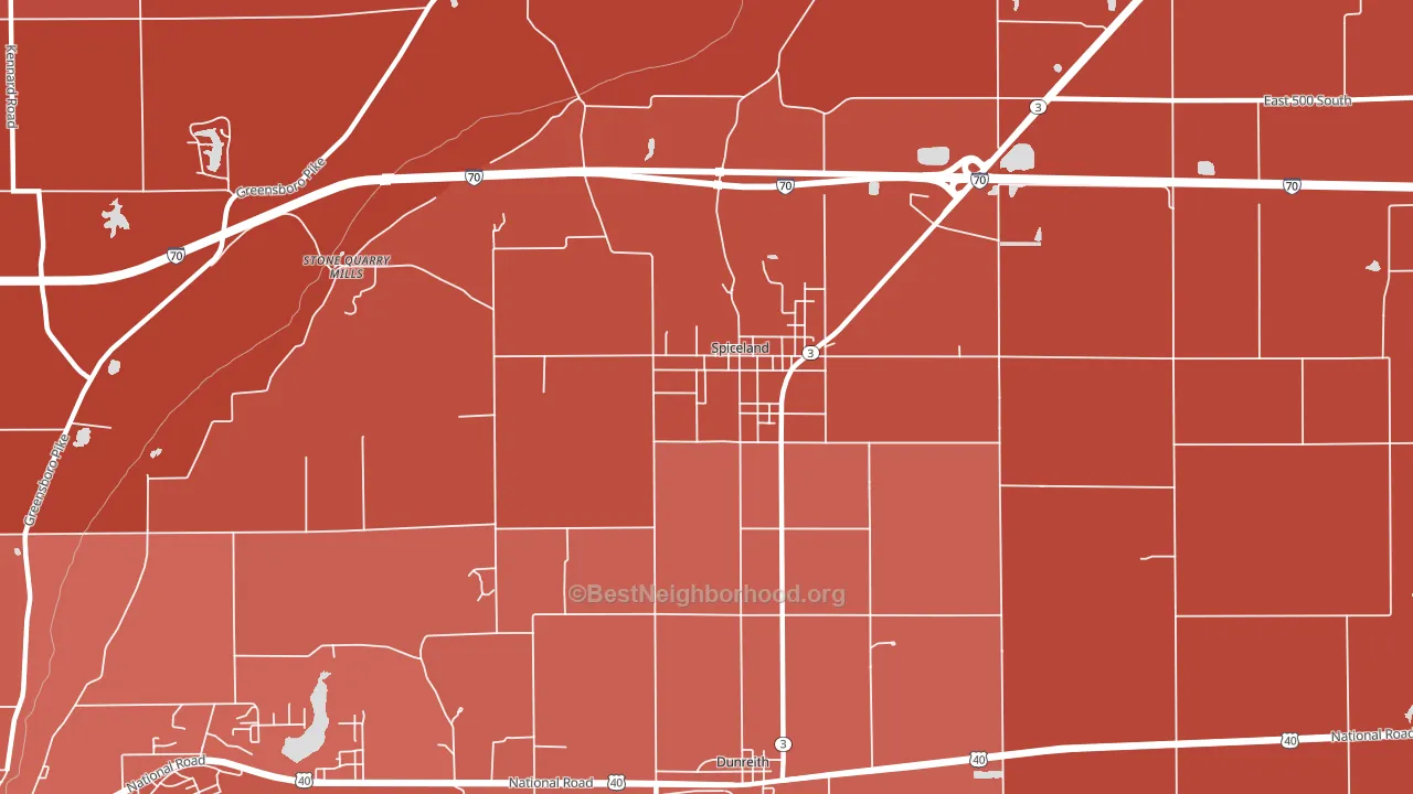 47385, IN block-group political-lean map
