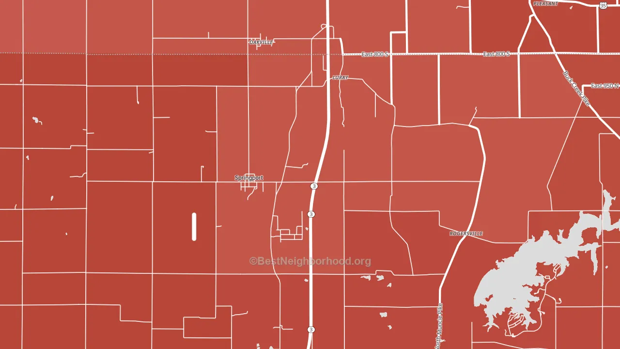 47386, IN block-group political-lean map