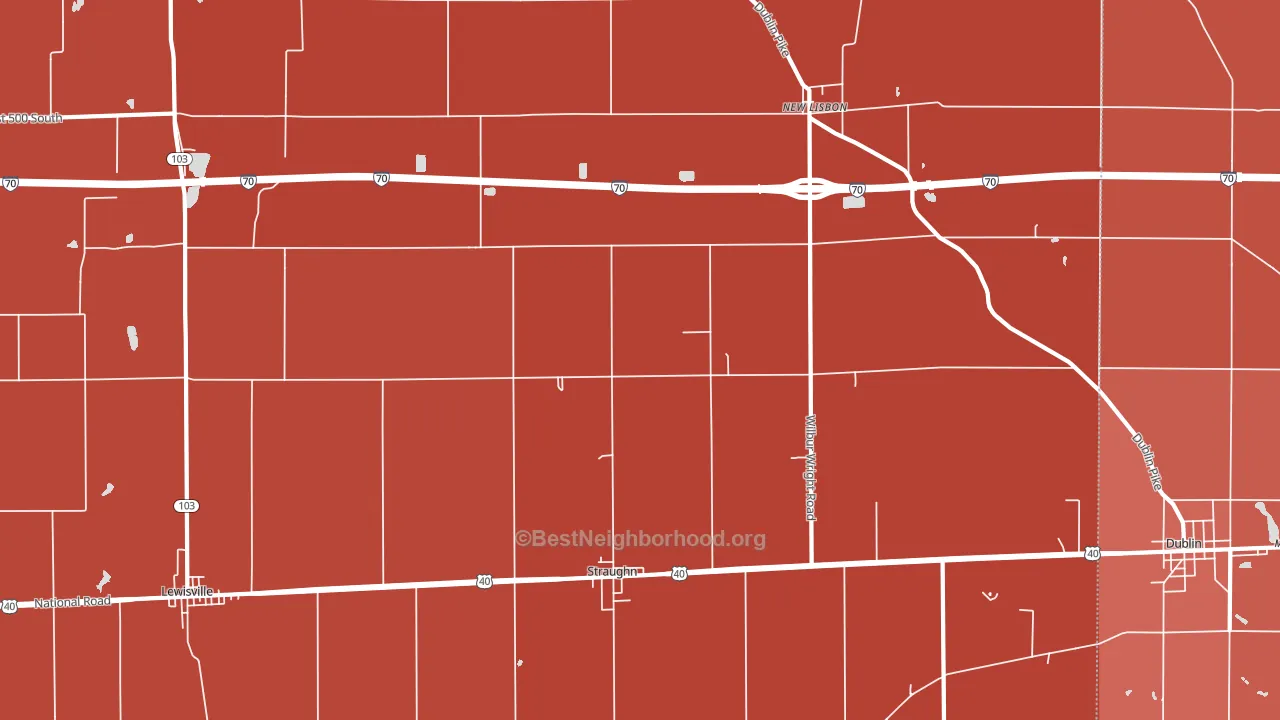 47387, IN block-group political-lean map