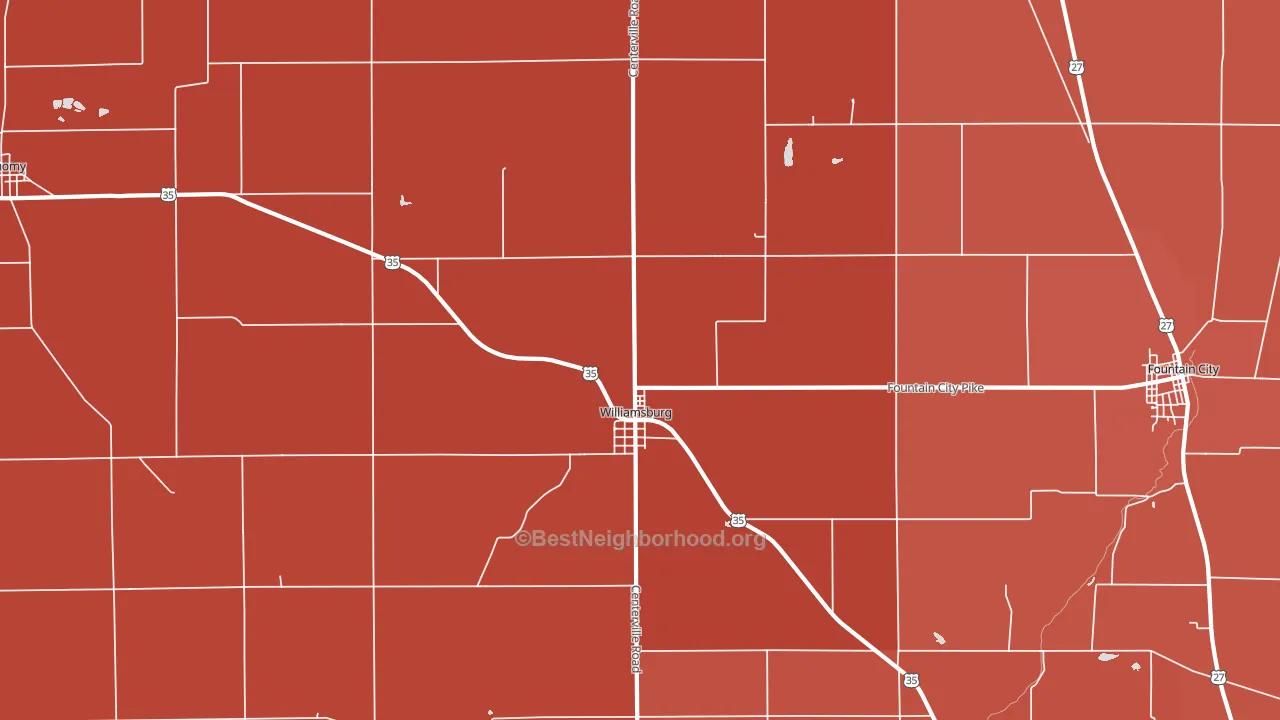 47393, IN block-group political-lean map