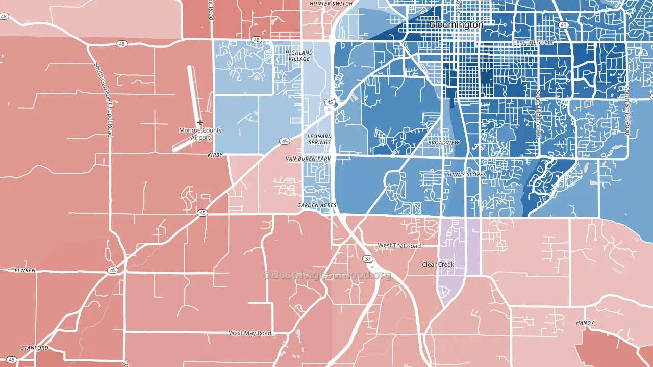 47403, IN block-group political-lean map