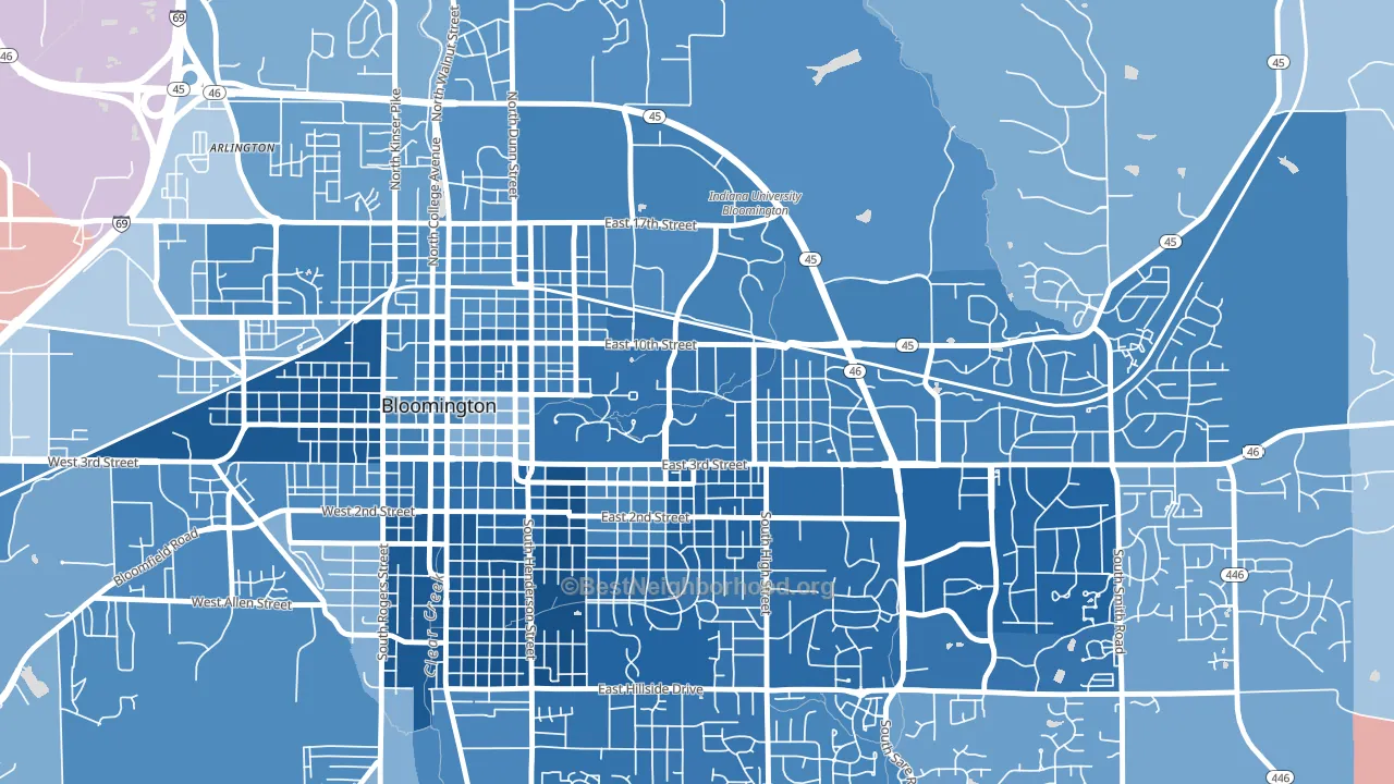 47405, IN block-group political-lean map